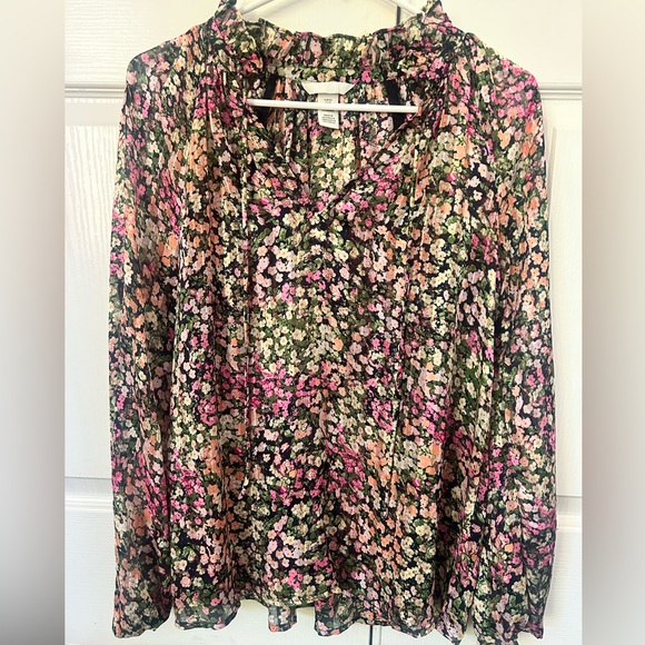 H&M Tops - Floral Long Sleeve Blouse